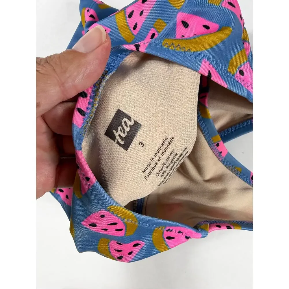 Tea Collection Tankini Swimsuit Bundle Watermelon Butterfly Print Size 3 4